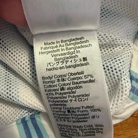 J.Crew JCrew Mens white blue stripe 7" Breaker swim board shorts swimwear BF681 - Picture 8 of 12